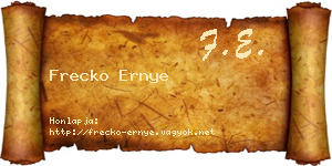 Frecko Ernye névjegykártya
